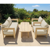 FLORIDA Living Set Σαλόνι Καθιστικό Κήπου-Βεράντας (4τ), Acacia, Μαξιλάρια Μπεζ