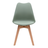 Καρέκλα τραπεζαρίας Viva PP - PU φυστικί - ξύλινο φυσικό πόδι 48,5x54x80εκ.