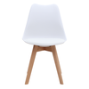 Καρέκλα τραπεζαρίας Viva PP - PU λευκό - ξύλινο φυσικό πόδι 48,5x54x80εκ.