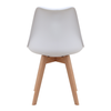 Καρέκλα τραπεζαρίας Viva PP - PU λευκό - ξύλινο φυσικό πόδι 48,5x54x80εκ.