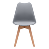 Καρέκλα τραπεζαρίας Viva PP - PU γκρι - ξύλινο φυσικό πόδι 48,5x54x80εκ.