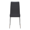Καρέκλα τραπεζαρίας Rosa μαύρο PU - μεταλλικό πόδι χρωμίου 41x48x98εκ.