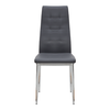 Καρέκλα τραπεζαρίας Rosa γκρι PU - μεταλλικό πόδι χρωμίου 41x48x98εκ.
