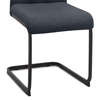 Καρέκλα τραπεζαρίας Laura ανθρακί ύφασμα - μεταλλική μαύρη βάση 42x58x98εκ.