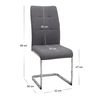 Καρέκλα τραπεζαρίας Laura γκρι ύφασμα - μεταλλική βάση χρωμίου 42x58x98εκ.