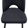 Καρέκλα τραπεζαρίας Christy ανθρακί ύφασμα - μεταλλικό μαύρο πόδι 47x59x90εκ.