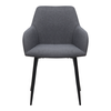 Πολυθρόνα τραπεζαρίας Monica γκρι ύφασμα - μεταλλικό μαύρο πόδι 54x57x84εκ.