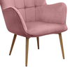 Πολυθρόνα - Μπερζέρα με υποπόδιο Lily σάπιο μήλο βελούδο - μεταλλικό πόδι χρώμα φυσικό 70x62x98εκ.