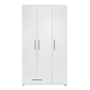 Ντουλάπα ρούχων Bianco τρίφυλλη με συρτάρια χρώμα λευκό 103x52x187εκ.