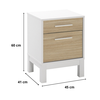 Κομοδίνο London χρώμα λευκό - oak 45x41x60εκ.