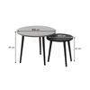 Τραπεζάκι σαλονιού σετ 2 τμχ Roma χρώμα γκρι ρετρό - μαύρο 60x60x46εκ.