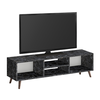 Έπιπλο τηλεόρασης Loren χρώμα μαύρο εφέ μαρμάρου 120x30x40εκ.