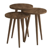 Τραπεζάκι βοηθητικό σετ 3 τμχ Cruz χρώμα καρυδί Ø33x46εκ.