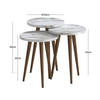 Τραπεζάκι βοηθητικό σετ 3 τμχ Cruz χρώμα λευκό εφέ μαρμάρου Ø33x46εκ.