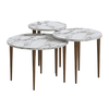 Τραπεζάκι σαλονιού σετ 3 τμχ Nola χρώμα λευκό εφέ μαρμάρου Ø60x46εκ.