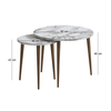 Τραπεζάκι σαλονιού σετ 2 τμχ Nola χρώμα λευκό εφέ μαρμάρου Ø60x46εκ.