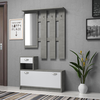 Έπιπλο εισόδου Raynold χρώμα γκρι σκυροδέματος - λευκό 100x30x180εκ.