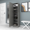 Ντουλάπα ρούχων - παπουτσοθήκη Petro μονόφυλλη χρώμα γκρι σκυροδέματος 45x38x180εκ.