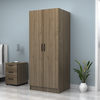 Ντουλάπα ρούχων Vivian δίφυλλη χρώμα καρυδί 80x51,8x181εκ.