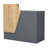 Γραφείο υποδοχής - reception Merlin χρώμα ανθρακί - φυσικό οξιάς 110x50x101,8εκ.