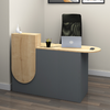Γραφείο υποδοχής - reception Rezio χρώμα ανθρακί - φυσικό οξιάς 140x50x101,8εκ.