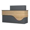 Γραφείο υποδοχής - reception Dustin χρώμα ανθρακί - φυσικό οξιάς 160x60x101,8εκ.