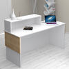 Γραφείο υποδοχής - reception Dustin χρώμα λευκό - φυσικό οξιάς 160x60x101,8εκ.