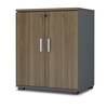 Ντουλάπι γραφείου με κλειδαριά επαγγελματικό Venturo χρώμα ανθρακί - καρυδί 80x40x80εκ.