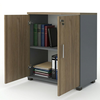 Ντουλάπι γραφείου με κλειδαριά επαγγελματικό Venturo χρώμα ανθρακί - καρυδί 80x40x80εκ.