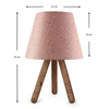 Φωτιστικό επιτραπέζιο Lander ύφασμα Pvc/ξύλο χρώμα ροζ/καφέ 22x14x32εκ.