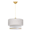 Φωτιστικό οροφής Barnhart υφασμάτινο μονόφωτο χρώμα λευκό/χρυσό 30x20x70εκ.