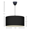 Φωτιστικό οροφής Monahan υφασμάτινο μονόφωτο χρώμα μαύρο 38x21x70εκ.