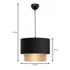 Φωτιστικό οροφής Lucifer E27 υφασμάτινο μονόφωτο χρώμα μαύρο 30x20x70εκ.
