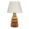 Φωτιστικό επιτραπέζιο Lary E27 υφασμάτινο - ξύλινο χρώμα κρεμ - καφέ Φ24x36εκ.