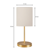 Φωτιστικό επιτραπέζιο Ingared E27 υφασμάτινο χρώμα κρεμ - χρυσό Φ15x39εκ.
