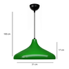 Φωτιστικό οροφής Lela E27 μεταλλικό μονόφωτο χρώμα πράσινο Ø31x100εκ.