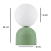 Φωτιστικό επιτραπέζιο Albus E14 μεταλλικό - γυάλινο χρώμα πράσινο - λευκό Ø13x28εκ.