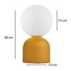 Φωτιστικό επιτραπέζιο Albus E14 μεταλλικό - γυάλινο χρώμα μουσταρδί - λευκό Ø13x28εκ.