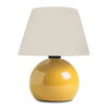 Φωτιστικό επιτραπέζιο Alaska E27 μεταλλικό - ύφασμα Pvc χρώμα κίτρινο - κρεμ Ø22x30εκ.