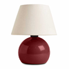 Φωτιστικό επιτραπέζιο Alaska E27 μεταλλικό - ύφασμα Pvc χρώμα μπορντώ - κρεμ Ø22x30εκ.