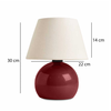 Φωτιστικό επιτραπέζιο Alaska E27 μεταλλικό - ύφασμα Pvc χρώμα μπορντώ - κρεμ Ø22x30εκ.