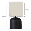 Φωτιστικό επιτραπέζιο Nehora E27 μεταλλικό - ύφασμα Pvc χρώμα μαύρο - κρεμ Ø15x30εκ.
