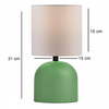 Φωτιστικό επιτραπέζιο Nehora E27 μεταλλικό - ύφασμα Pvc χρώμα πράσινο - κρεμ Ø15x30εκ.