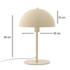 Φωτιστικό επιτραπέζιο Favori E27 μεταλλικό χρώμα κρεμ Ø25x39εκ.