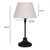 Φωτιστικό επιτραπέζιο Grace E27 μεταλλικό - ύφασμα Pvc χρώμα μαύρο - κρεμ Ø22x48εκ.