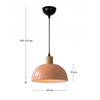 Φωτιστικό οροφής Talis E27 μεταλλικό μονόφωτο χρώμα salmon Ø25x100εκ.
