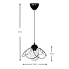 Φωτιστικό οροφής Zufash E14 μεταλλικό μονόφωτο χρώμα μαύρο 25x25x60εκ.