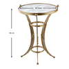 Βοηθητικό τραπεζάκι Venezia μεταλλικό - Mdf χρώμα χρυσό - λευκό εφέ μαρμάρου 35x35x59εκ.