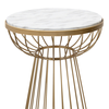 Βοηθητικό τραπεζάκι Mantare μεταλλικό - Mdf χρώμα χρυσό - λευκό εφέ μαρμάρου 35x35x58εκ.