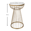 Βοηθητικό τραπεζάκι Mantare μεταλλικό - Mdf χρώμα χρυσό - λευκό εφέ μαρμάρου 35x35x58εκ.